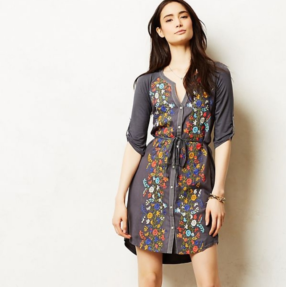 Anthropologie Tiny Gathered Vines Tunic Medium